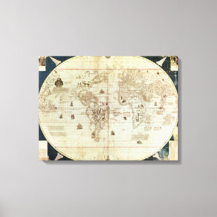Rc C 2487 Map of the World, designed by Sebastien Canvas Print