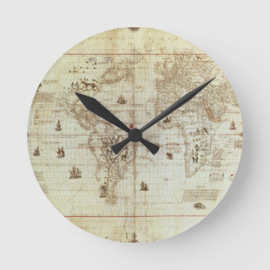 Rc C 2487 Map of the World, designed by Sebastien Round Clock