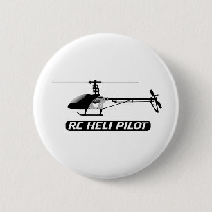RC Helicopter Pilot 2 Inch Round Button