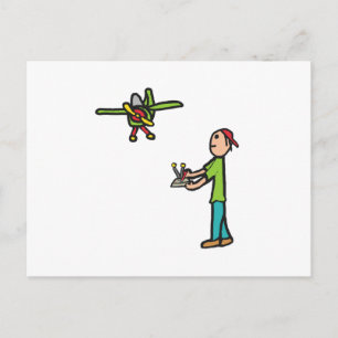 RC Model Airplane Flying Postcard
