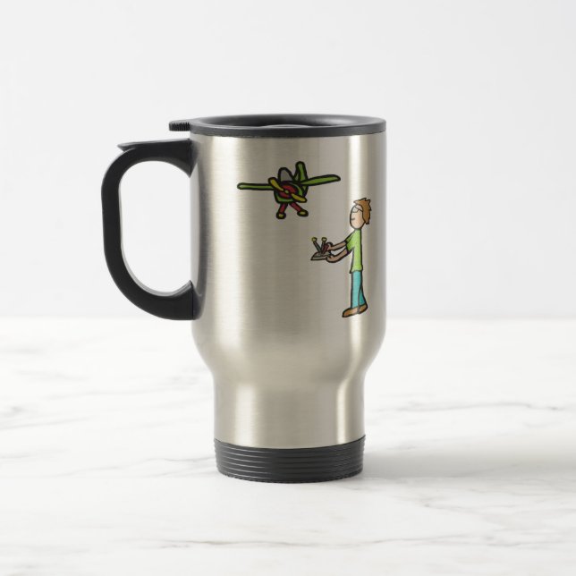 RC Model Airplane Flying Travel Mug (Left)