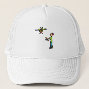 RC Model Airplane Flying Trucker Hat