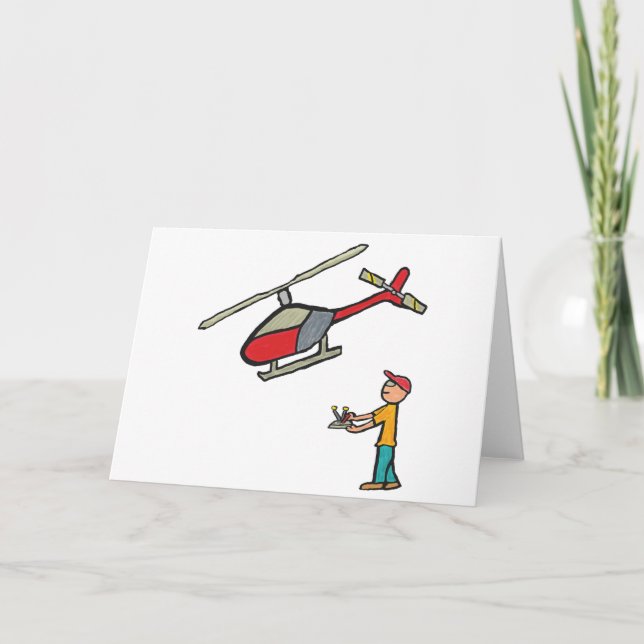 RC Model Helicopter Flying Card (Front)