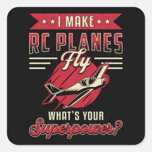 RC Plane Airplane Pilot Aircraft Funny RC Planes Square Sticker