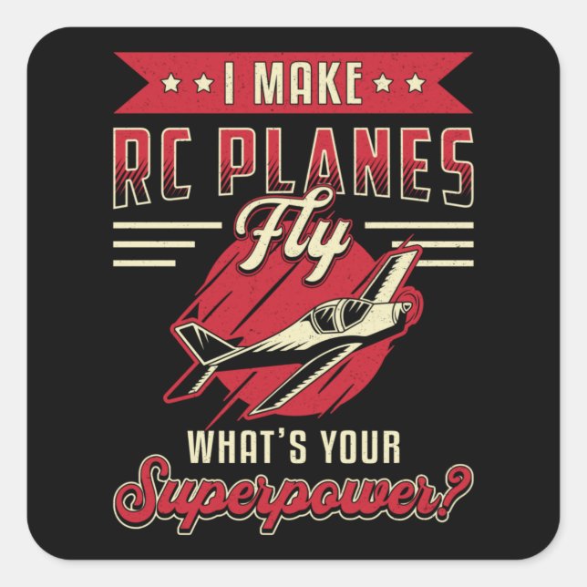 RC Plane Airplane Pilot Aircraft Funny RC Planes Square Sticker (Front)
