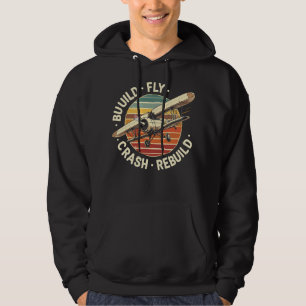 RC Plane Build Fly Crash Rebuild Pilot RC Planes Hoodie