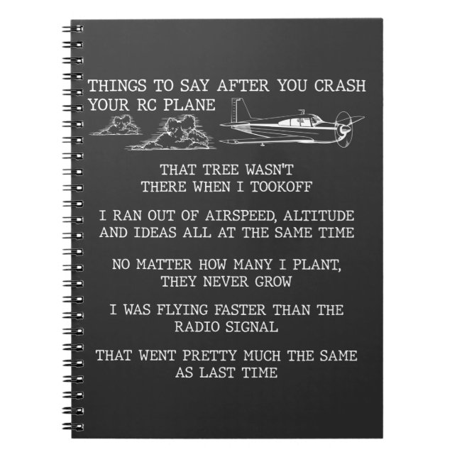 RC Plane Pilot Aviation Hobby Airplane lover Notebook (Front)
