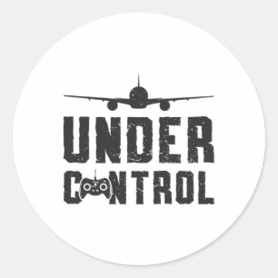 RC Plane Under Control Pilot Airplane RC Planes Classic Round Sticker