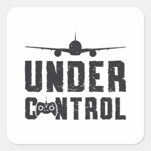 RC Plane Under Control Pilot Airplane RC Planes Square Sticker