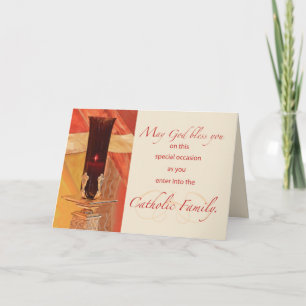 RCIA Congratulations, Catholic, Red Candle Card