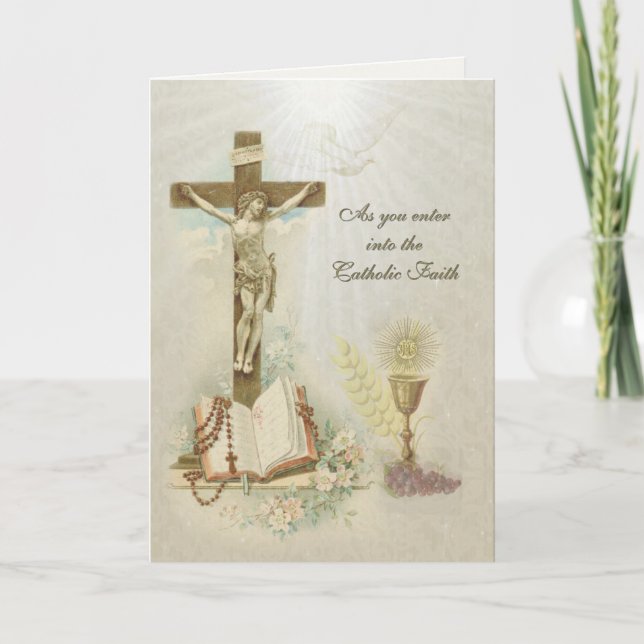 RCIA Enter the Catholic Faith Church Confirmation  Card (Front)