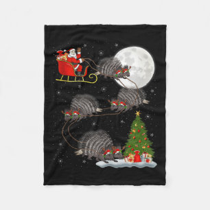 Rcune Santa Sleigh Flying Funny Magical Christmas  Fleece Blanket