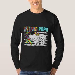 Rd Papa Bear Matching Family Autism Awareness Us F T-Shirt