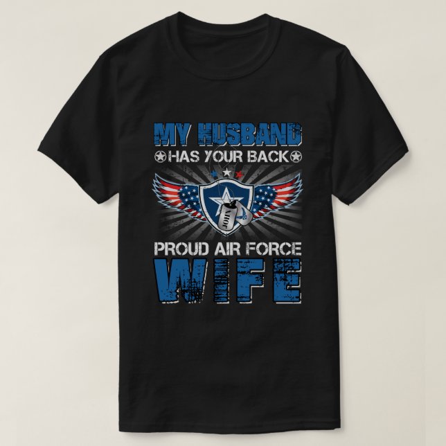 RD Personalized Air Force Shirt, My Husband  T-Shirt (Design Front)