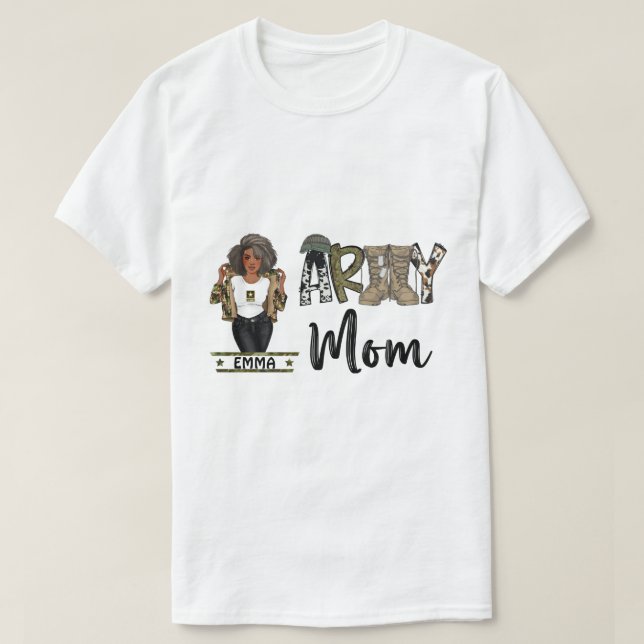 RD Personalized Army Mom Shirt, Custom Military T-Shirt (Design Front)