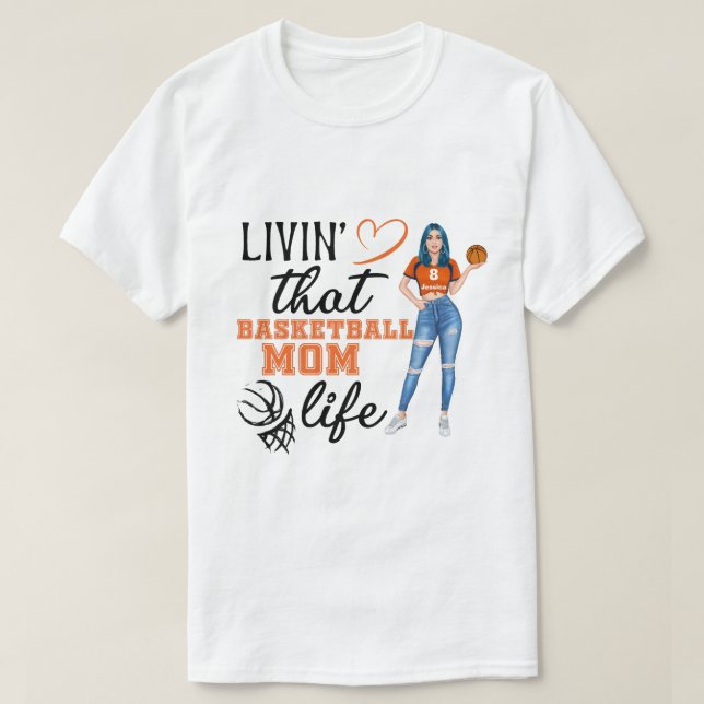 RD Personalized Basketball Mom Life T-Shirt (Design Front)