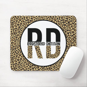RD Registered Dietician Cheetah Print RD Gifts Mouse Pad