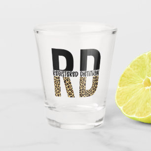 RD Registered Dietician Cheetah Print RD Gifts Shot Glass