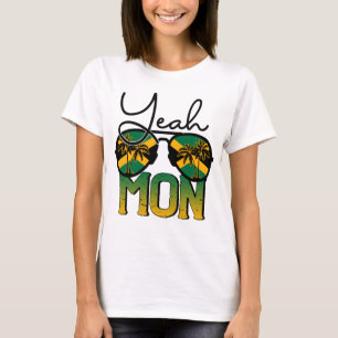 RD Yeah Mon Sunglasses Jamaica Flag Jamaica Trip T-Shirt