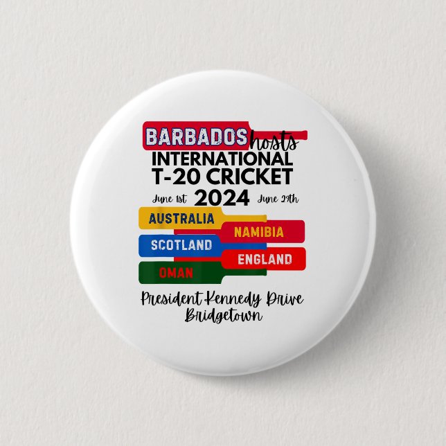 Rdos T-20 International Cricket  2 Inch Round Button (Front)