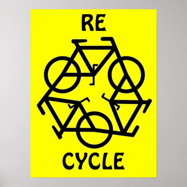 RE CYCLE Recycle Bicycle Symbol Poster (Front)