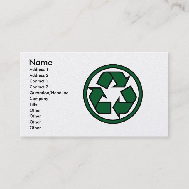 RE-cyclegreen Business Card (Front)