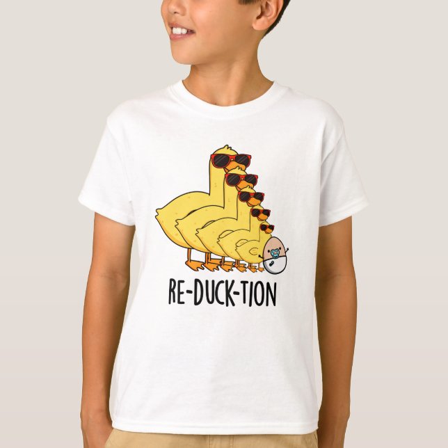 Re-duck-tion Funny Animal Duck Pun  T-Shirt (Front)