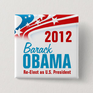 Re-Elect Barack Obama 2 Inch Square Button