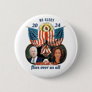Re-elect Biden Harris 2024 2 Inch Round Button