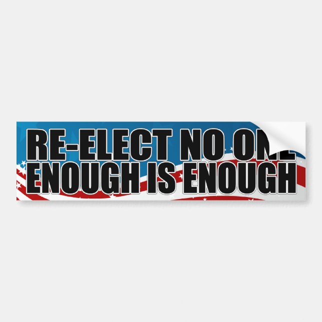 Re-elect No One 2012 Bumper Sticker (Front)