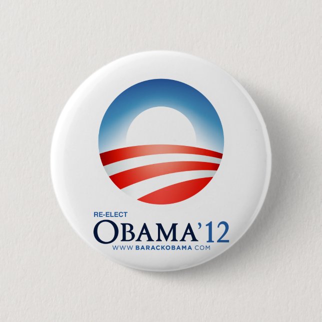 Re-Elect Obama 2012 2 Inch Round Button (Front)
