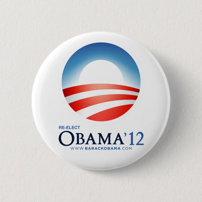 Re-Elect Obama 2012 2 Inch Round Button (Front)