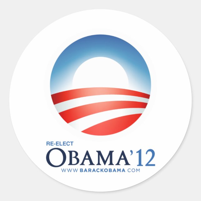 Re-Elect Obama 2012 Classic Round Sticker (Front)