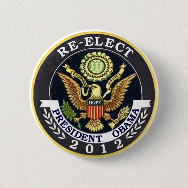 Re-Elect Obama 2 Inch Round Button (Front)