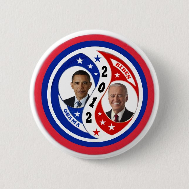 Re-Elect Obama Biden 2012 2 Inch Round Button (Front)