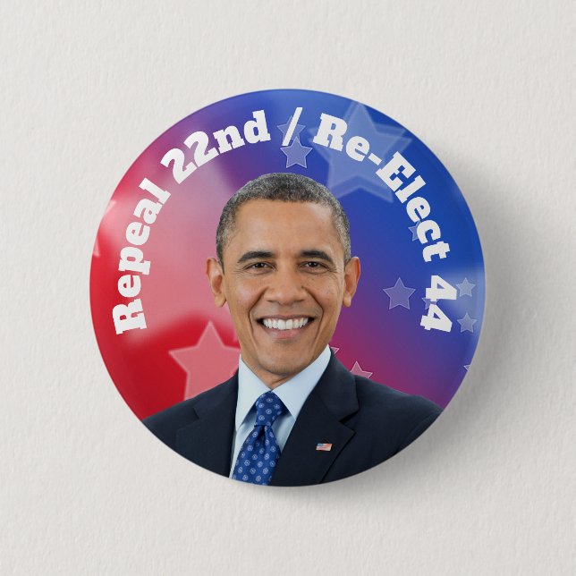 Re-Elect President Obama 2 Inch Round Button (Front)
