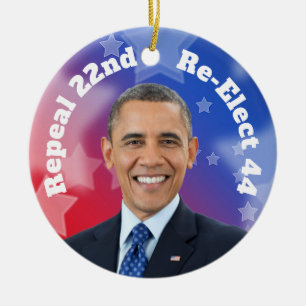 Re-Elect President Obama Ceramic Ornament