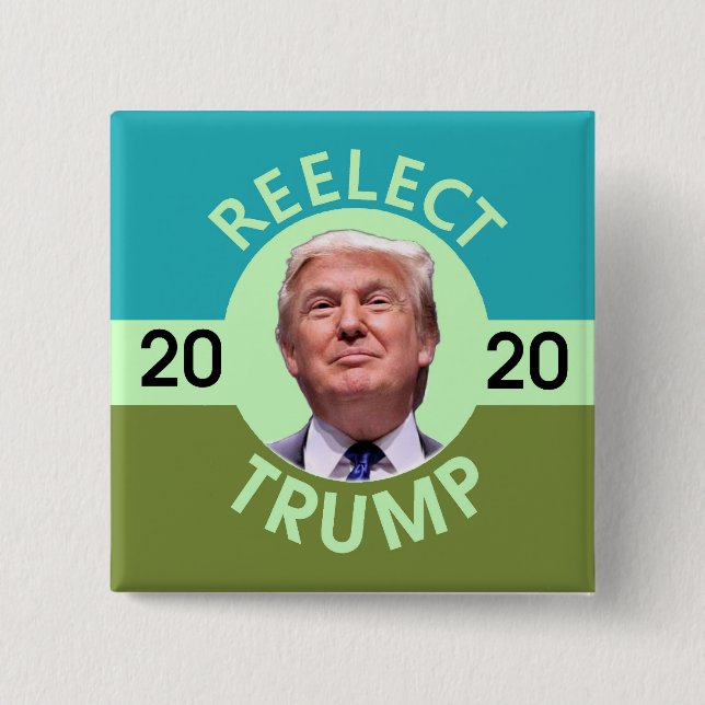 Re-Elect Trump 2 Inch Square Button (Front)