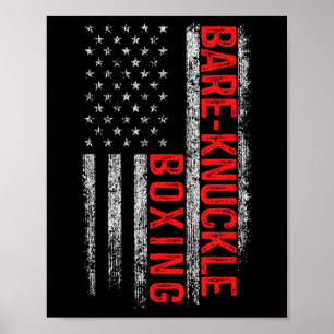 Re Knuckle Boxing American Flag 4th Of July Fighti Poster