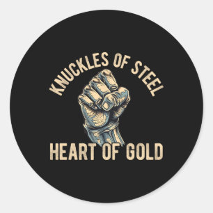 Re Knuckle Boxing Men Fist Fighting Knuckle Fighte Classic Round Sticker