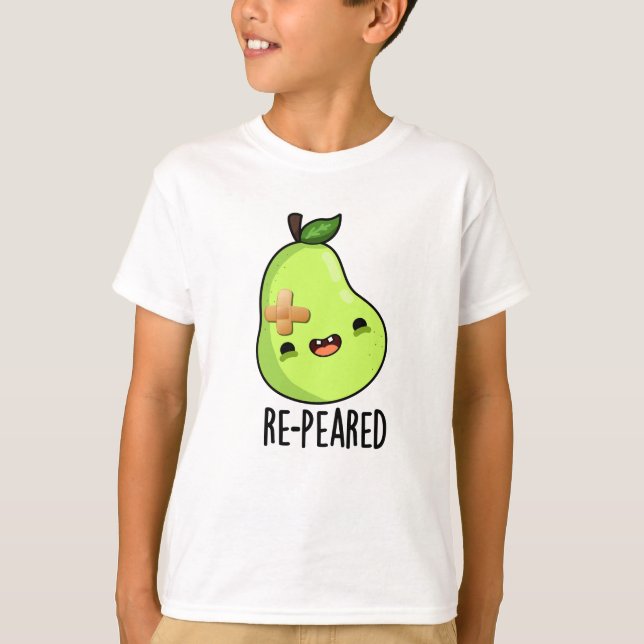 Re-peared Funny Fruit Pear Pun  T-Shirt (Front)