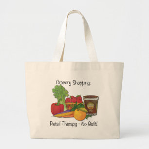 Re-usable Grocery Tote-bag with a sense of humour! Large Tote Bag