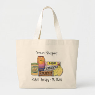 Re-usable Grocery Tote-bag with a sense of humour! Large Tote Bag