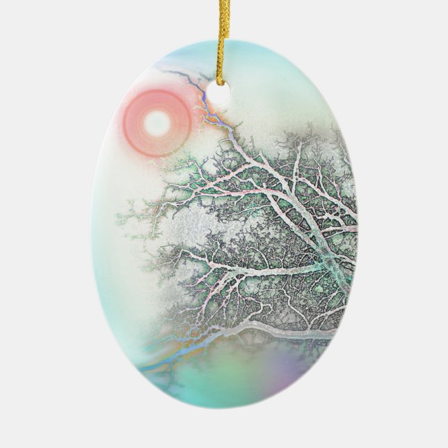 Reach for the Sky Ceramic Ornament (Front)