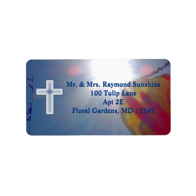 Reach for the Sky FIRST COMMUNION WITH CROSS Label (Front)