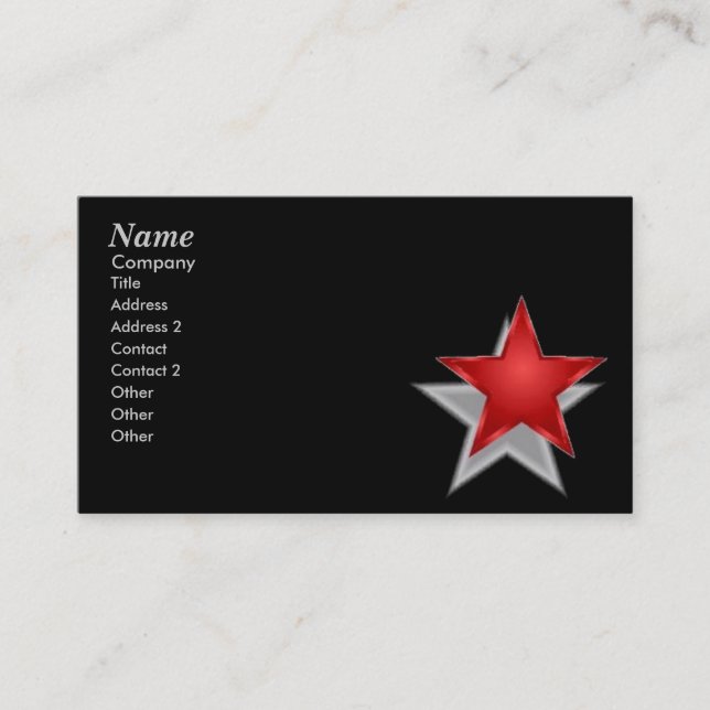 Reach For The Stars Business Card (Front)