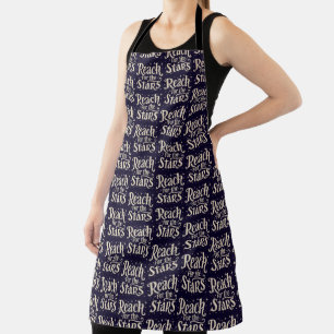Reach for the Stars Celestial Typography Art Apron