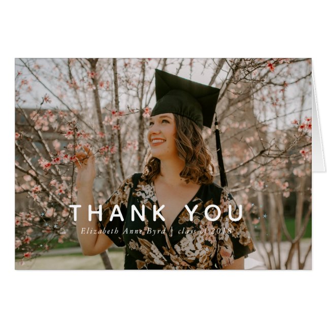 Reach for the Stars Graduation Carte de remercieme (Devant Horizontal)