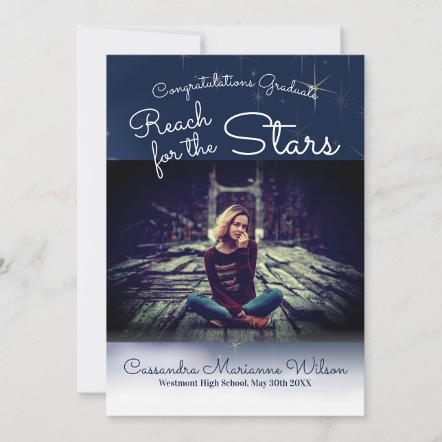 Reach for the Stars Graduation Faire-part (Devant)
