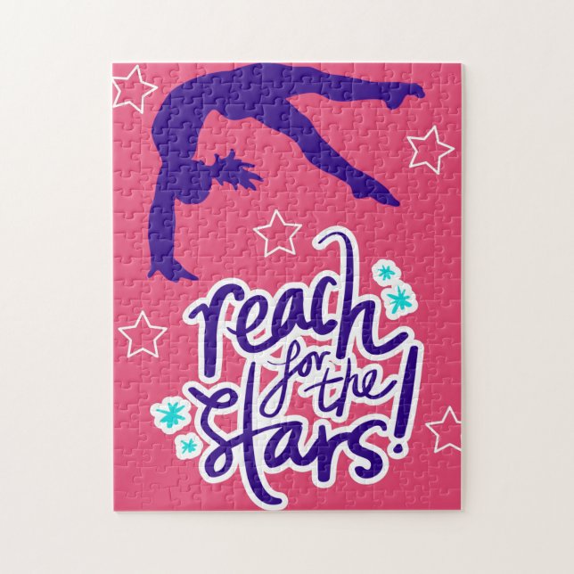 Reach for the Stars Gymnastics Tumbling   Jigsaw Puzzle (Vertical)